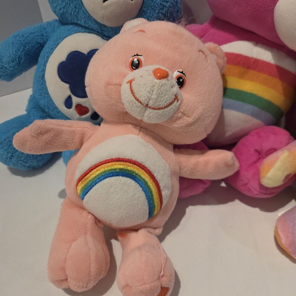 Lot of 5 Care Bears Plush Funshine Rainbow Heart Grumpy Easter - Picture 5 of 8